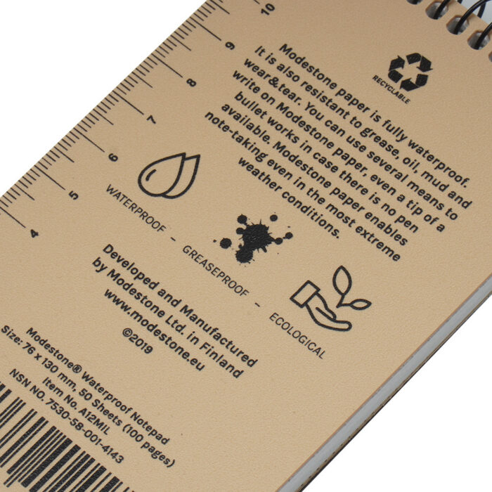 Modestone Waterproof Notebook A12MIL back
