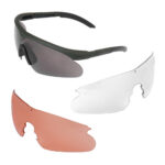 Swiss Eye - Ballistic Glasses Raptor with Visor Set - Rubber Green