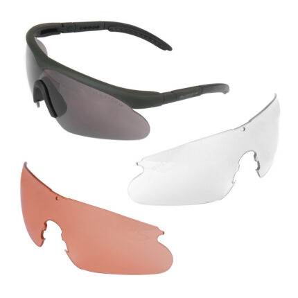 Swiss Eye - Ballistic Glasses Raptor with Visor Set - Rubber Green